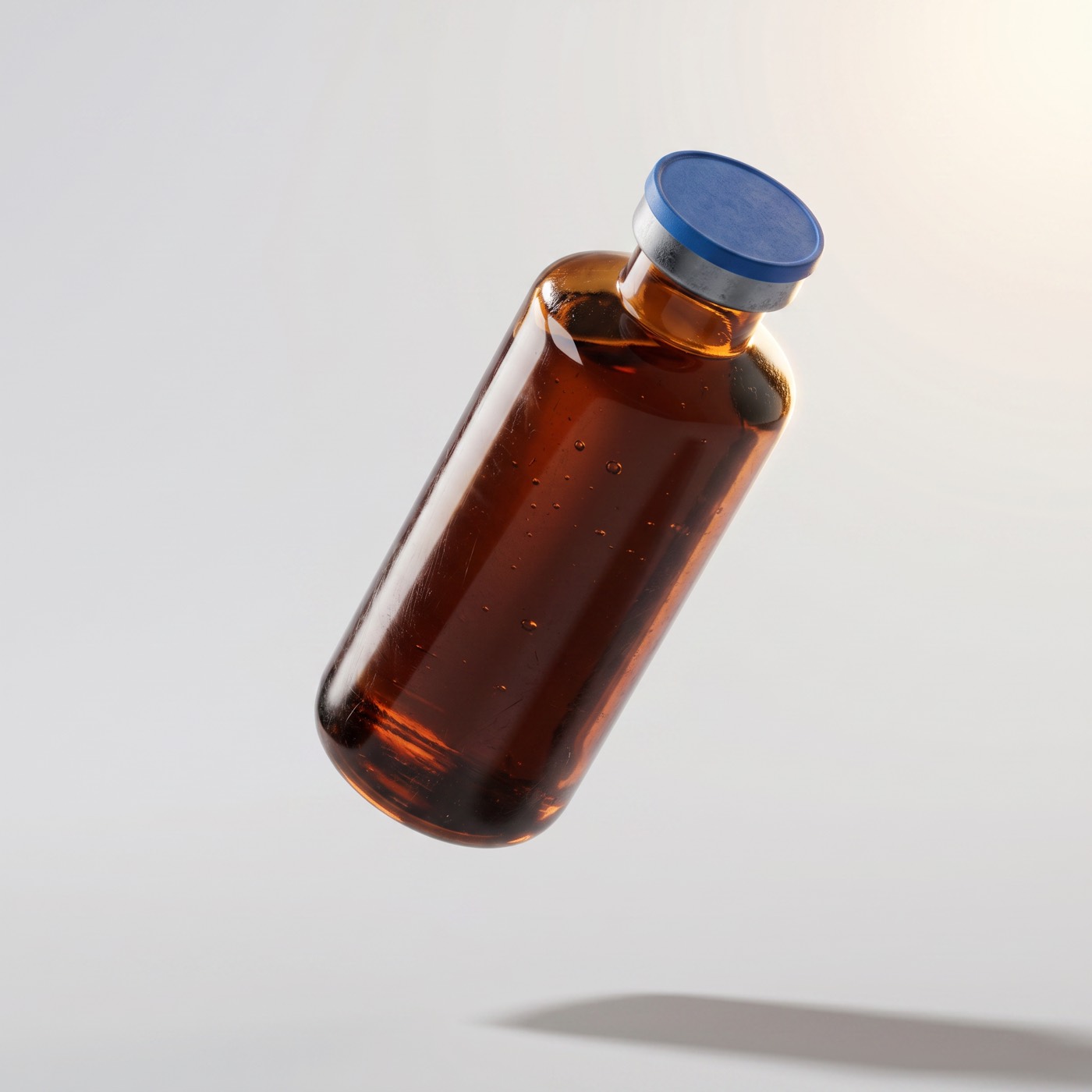 Glutathione Injection vial - amber glass, blue stopper